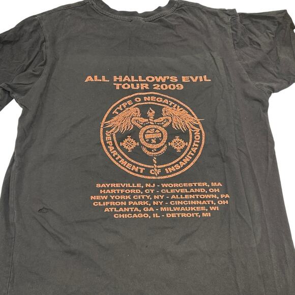 Type O Negative All Hallow’s Evil Tour 2009 Tee Dept. of Insanitation Design M - Picture 3 of 9